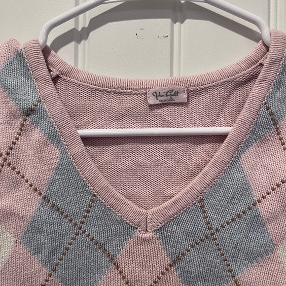 Brandy Melville Pastel Pink & Blue Argyle Sweater Vest Y2K Easter Coquette Fairy - Picture 3 of 8